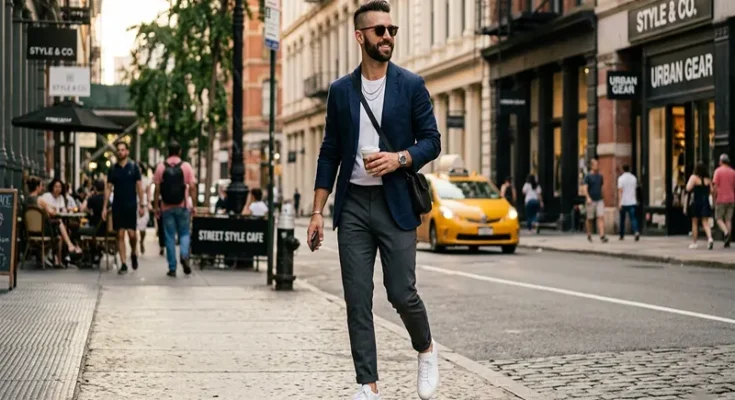 The Anchor of Style: Mastering Men’s Smart Casual Street Style with White Sneakers