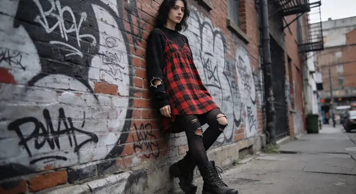 The Grunge Revival: Mastering the Oversized 90s Plaid Slip Dress as a Layering Powerhouse