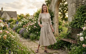 The Vintage-Inspired Linen Midi Dress: A Study in Sustainable Sophistication