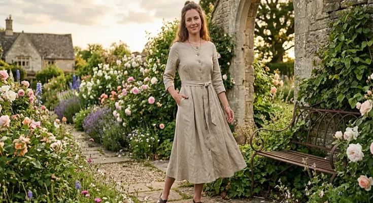 The Vintage-Inspired Linen Midi Dress: A Study in Sustainable Sophistication